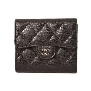 CHANEL 3-FWallet Caviar Black